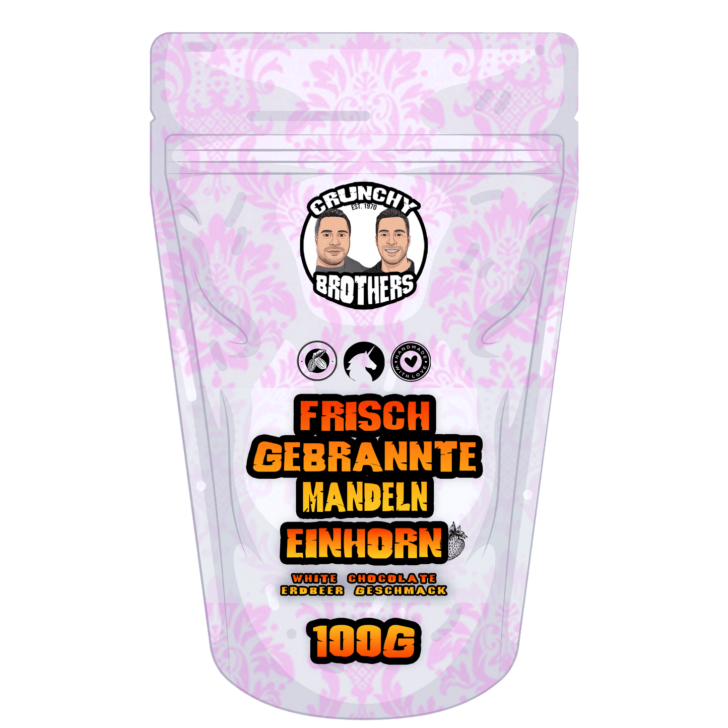 Frisch gebrannte Erdbeer-Mandeln 100g