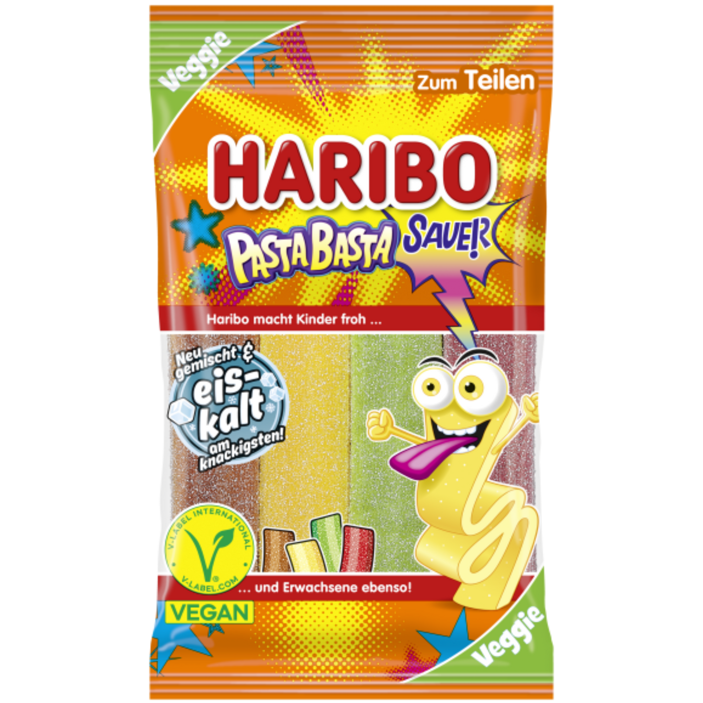 HARIBO Pasta Basta sauer Cola Zitrone Apfel Kirsche 100g VEGAN