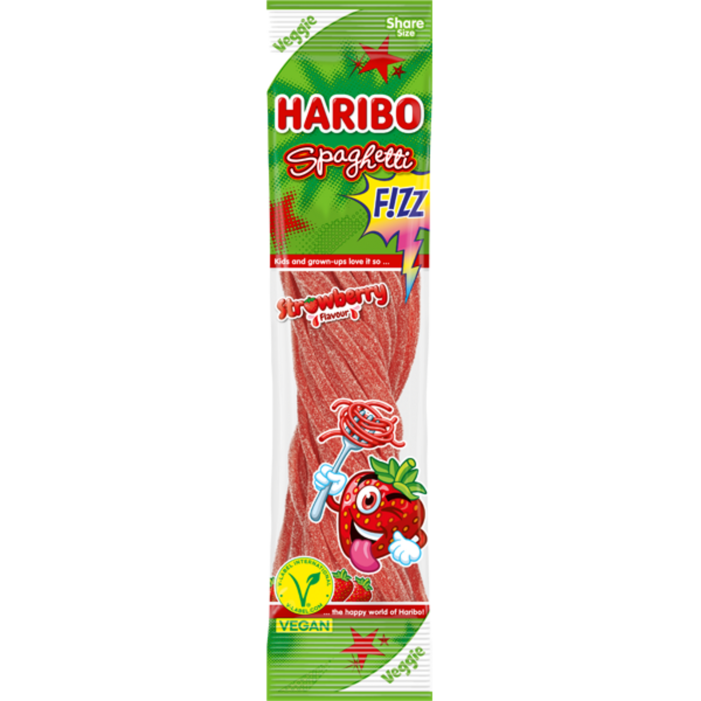 HARIBO Spaghetti Erdbeere Fizz 🍓 100g VEGAN