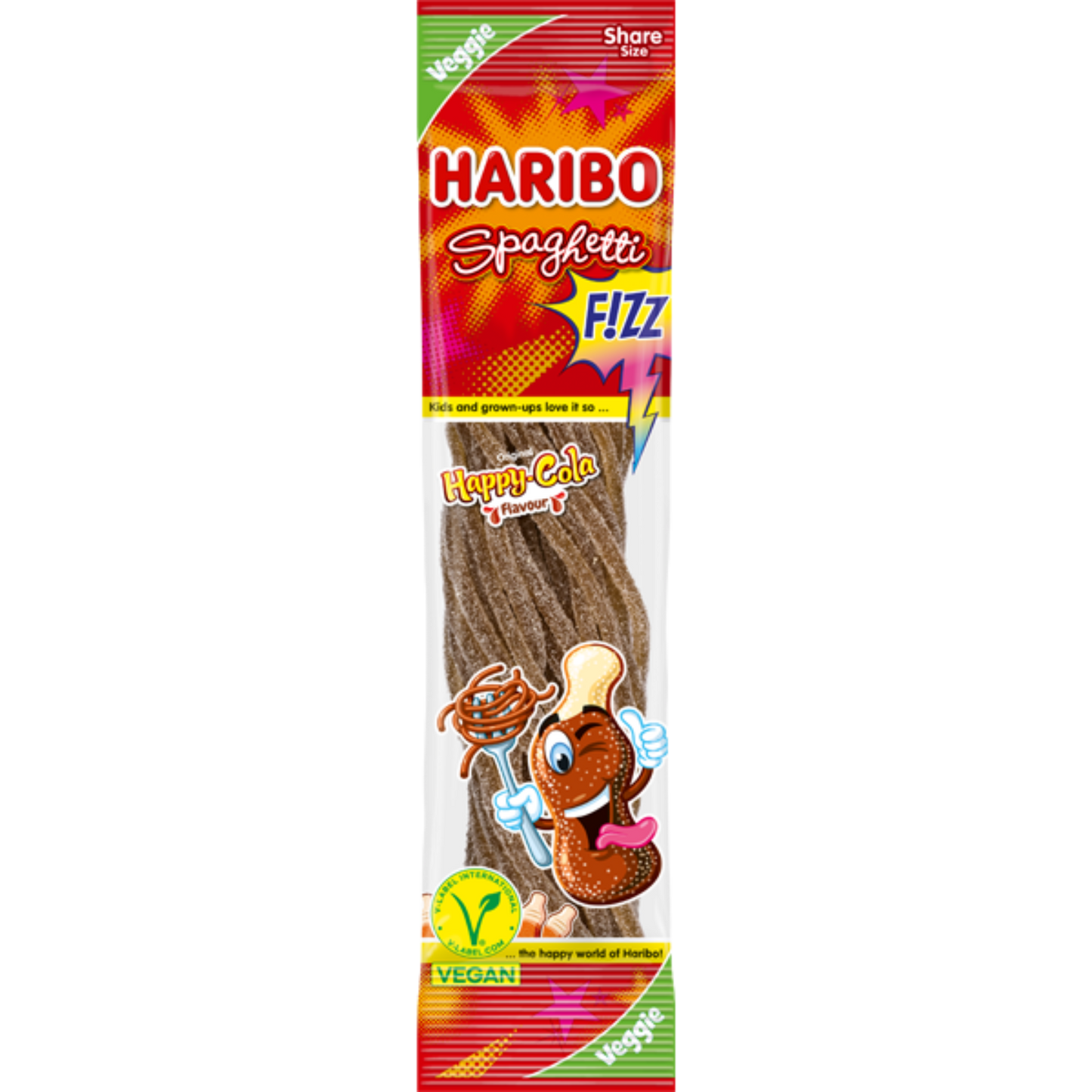 HARIBO Spaghetti Happy Cola Fizz 🥤🤎 VEGAN 100g