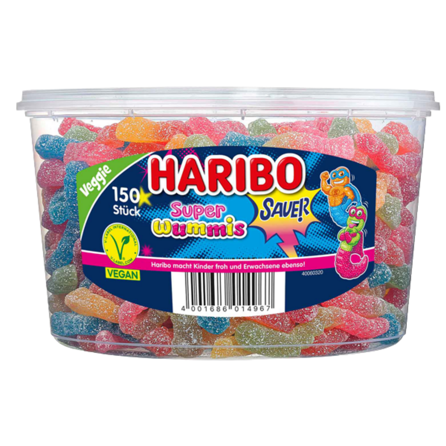 HARIBO Super Wummis sauer 100g 🐛🎉 VEGAN