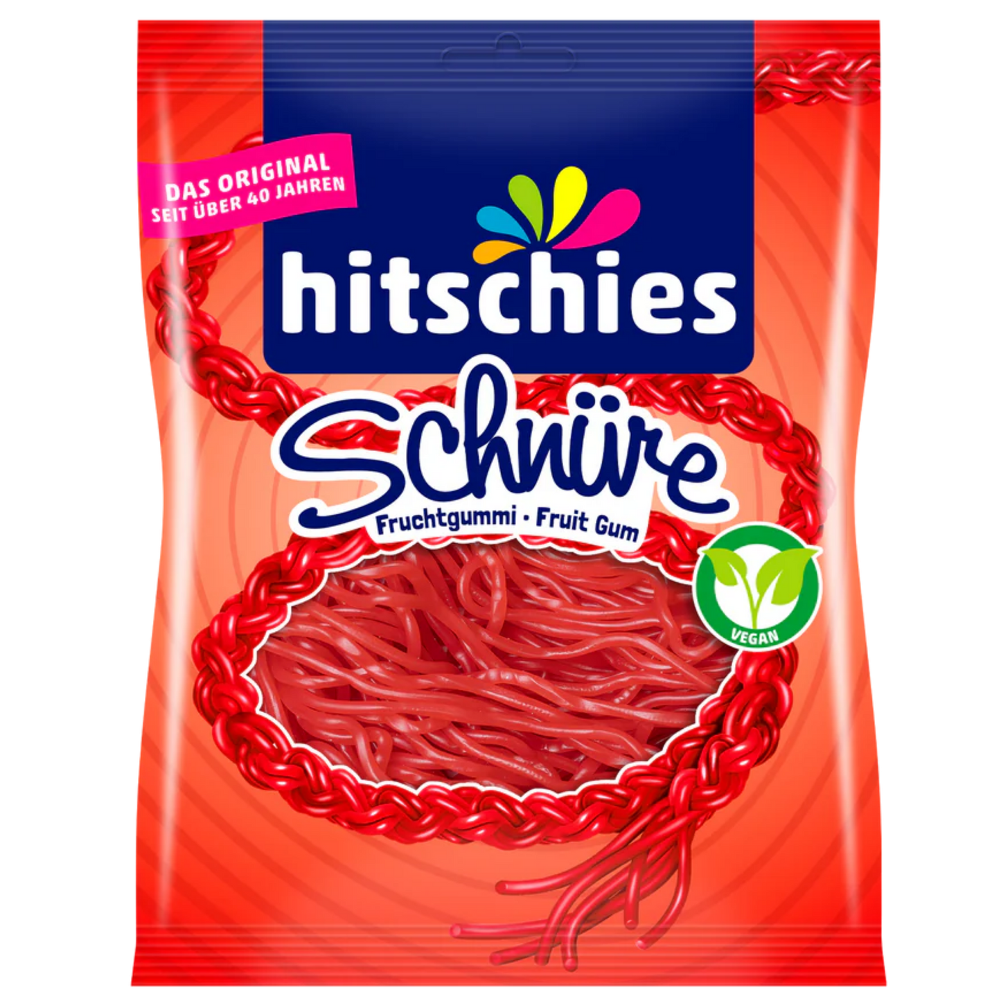 Hitschies Schnüre Erdbeere 🍓❤️ 100g VEGAN