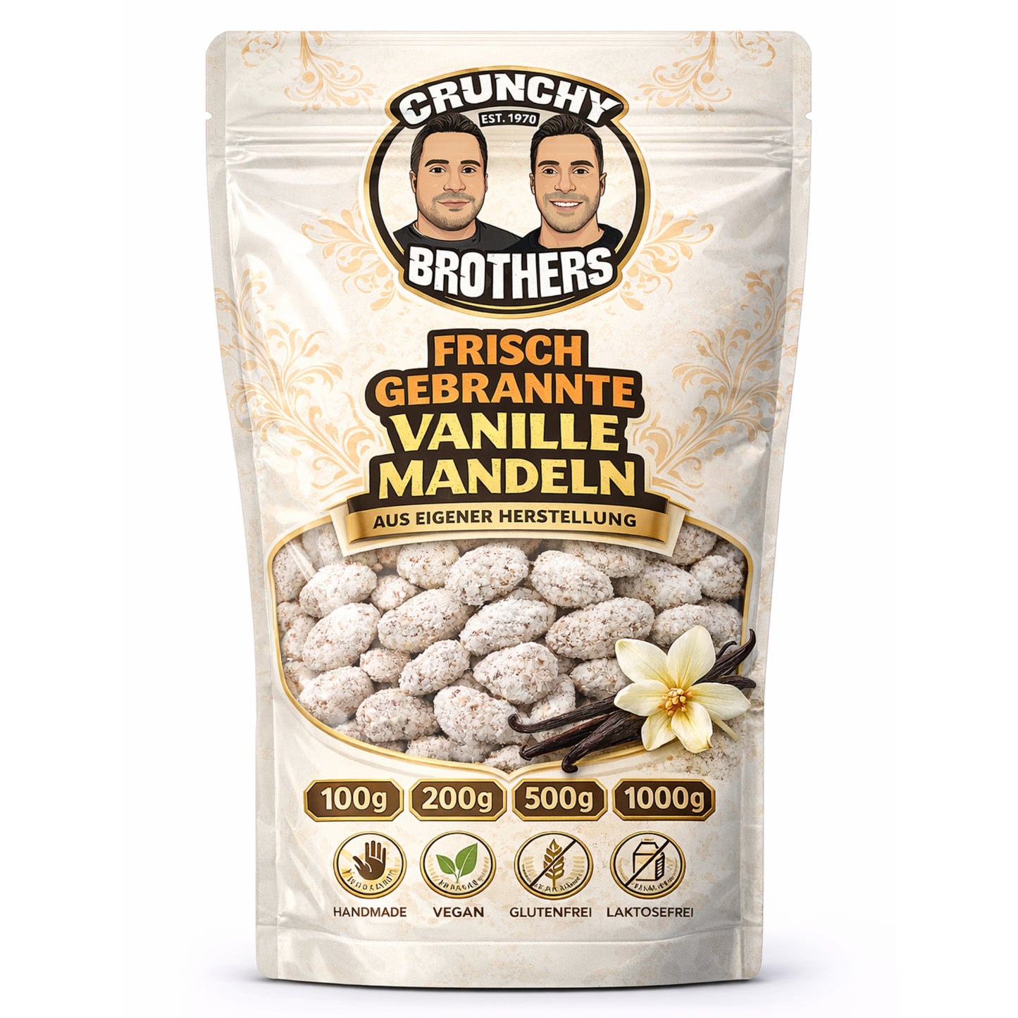 Frisch gebrannte Vanille Mandeln 100g│200g│500g│1000g