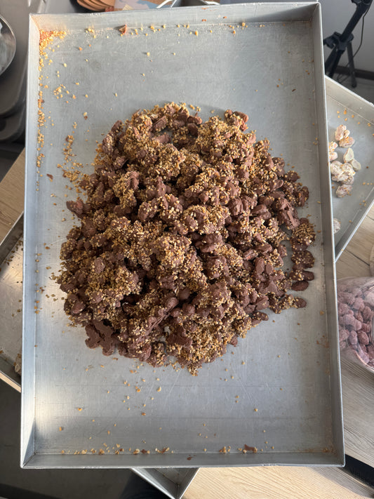 Frisch gebrannte Krokant Mandeln mit Vollmilchschokolade 100g