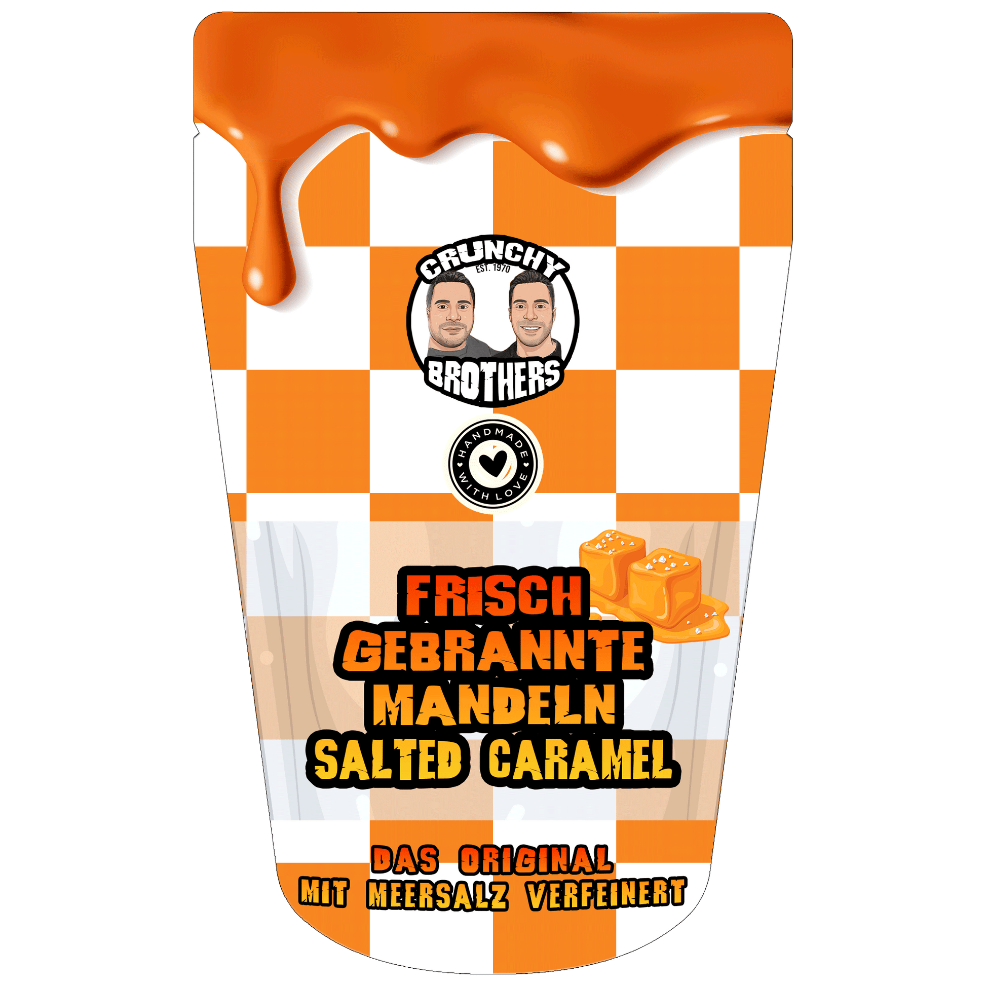 aufbewahrung gebrannte mandeln Gebrannte Mandeln Salted Caramel 100g│200g – Crunchy Brothers