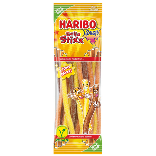 HARIBO Balla Stixx Limo💛🤎🧡 saurer Mixx 100g VEGAN
