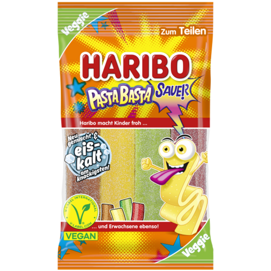 HARIBO Pasta Basta  sauer Cola Zitrone Apfel Kirsche 100g VEGAN