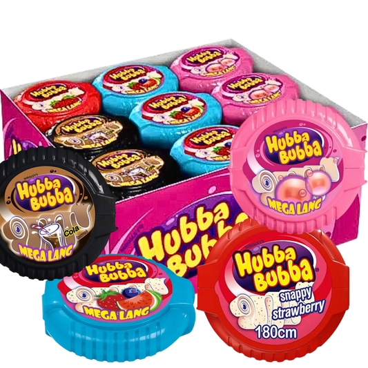 Hubba Bubba Bubble Tapes 🌀 Cola, Erdbeere, Melone, Classic 4er Pack