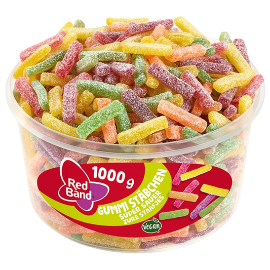 Red Band Gummi Stäbchen super sauer 🍋💥 100g VEGAN