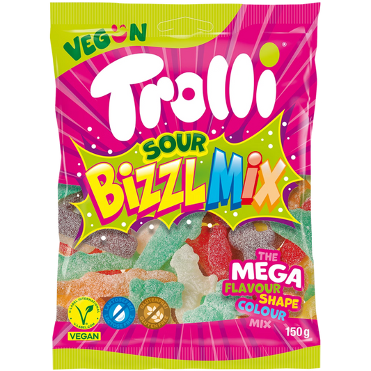 Trolli Sour Bizzl Mix 🍓🍋🌀 100g VEGAN