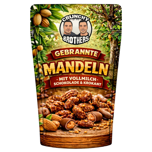 Frisch gebrannte Krokant Mandeln mit Vollmilchschokolade 100g